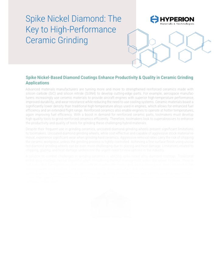 How Spike Nickel Diamond Coatings Enhance Ceramic Grinding