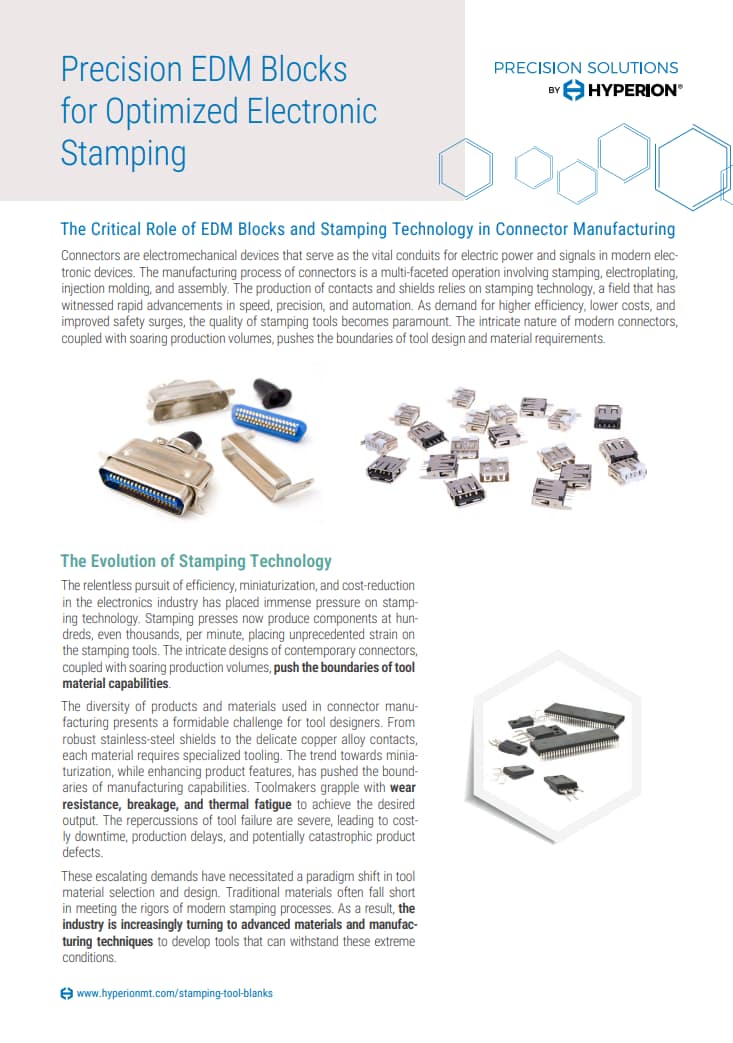 Precision EDM Blocks for Optimized Electronic Stamping