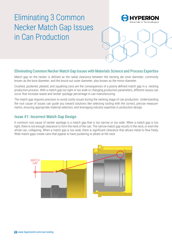 Eliminating Common Necker Match Gap Issues in Can Production